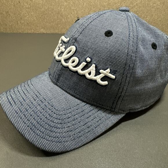 Titleist Golf Hat Size S-M Blue Denim Flex Fit Baseball Cap Lightweight - Picture 2 of 6